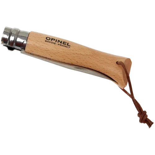 Nozh Opinel Tradition №8, nerzhaveyushchaya stal', buk, s kozhanym temlyakom5 Nozh Opinel Tradition №8, nerzhaveyushchaya stal', buk, s kozhanym temlyakom5