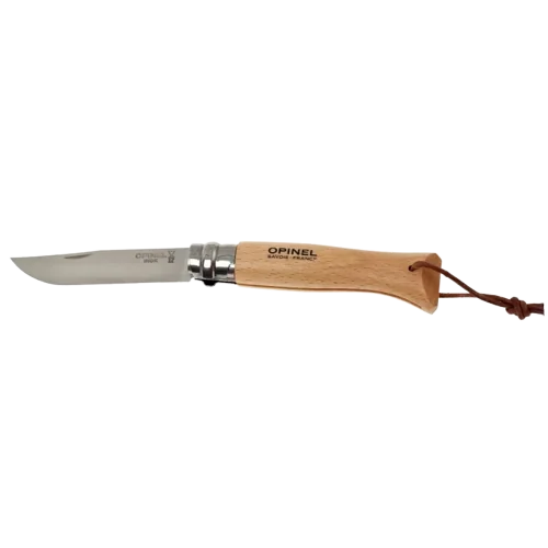 Nozh Opinel Tradition №8, nerzhaveyushchaya stal', buk, s kozhanym temlyakom2 Nozh Opinel Tradition №8, nerzhaveyushchaya stal', buk, s kozhanym temlyakom2