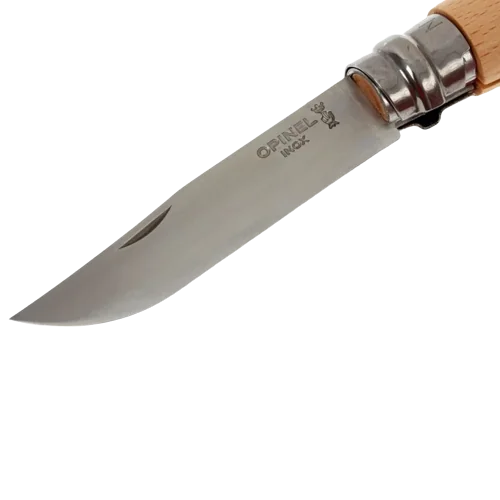 Nozh Opinel Tradition №8, nerzhaveyushchaya stal', buk, s kozhanym temlyakom3 Nozh Opinel Tradition №8, nerzhaveyushchaya stal', buk, s kozhanym temlyakom3