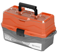 YAshchik dlya snastej Tackle Box trekhpolochnyj NISUS oranzhevyj
