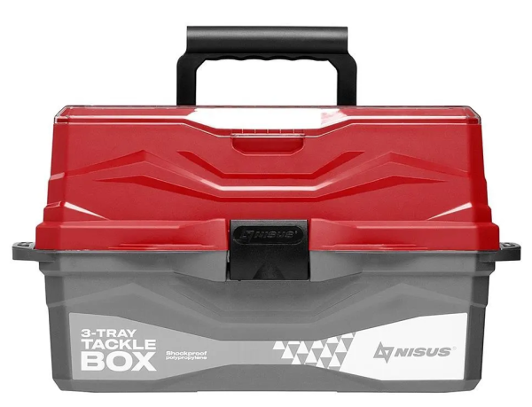 YAshchik dlya snastej Tackle Box trekhpolochnyj NISUS krasnyj4