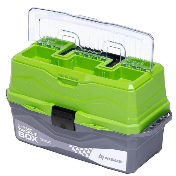 YAshchik dlya snastej Tackle Box trekhpolochnyj NISUS zelenyj2