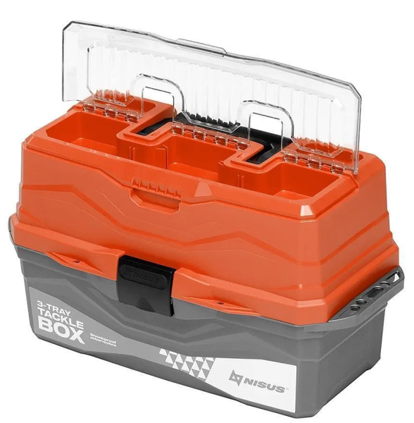 YAshchik dlya snastej Tackle Box trekhpolochnyj NISUS oranzhevyj2