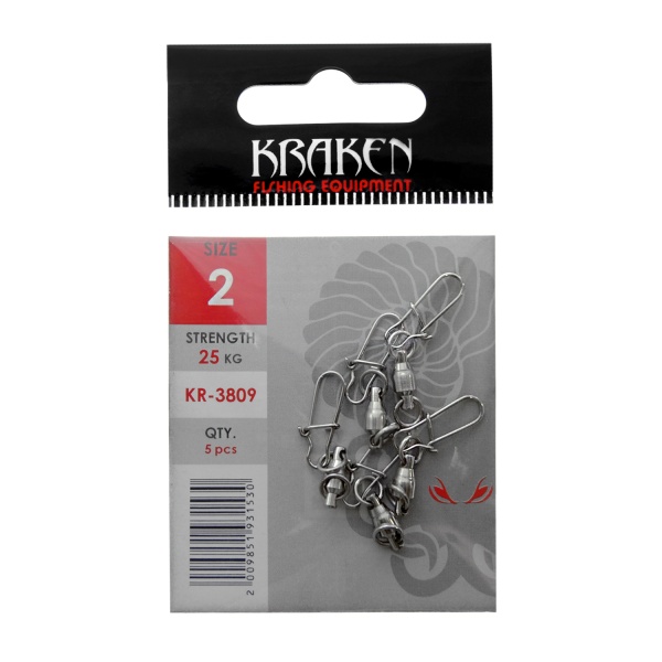 Карабин с вертлюгом на подшипнике Kraken KR-3809 2