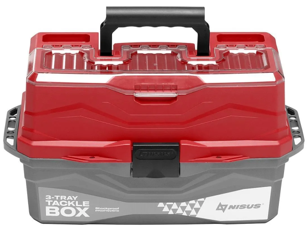 YAshchik dlya snastej Tackle Box trekhpolochnyj NISUS krasnyj3
