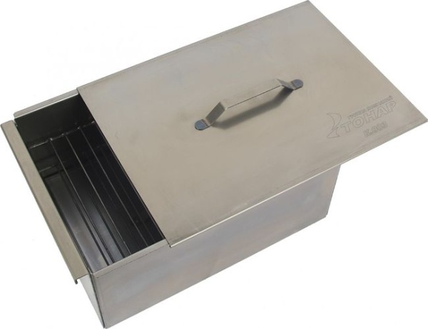 Koptil'nya Tonar (K-003) dvuhyarusnaya s poddonom dlya sbora zhira 380h280h170 (stal' 1,5mm)5